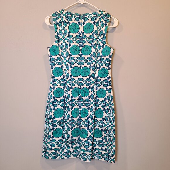 Vineyard Vines Dress Seashell Sand Dollar Shealth Womens 2 White Blue Sleeveless - Picture 4 of 9